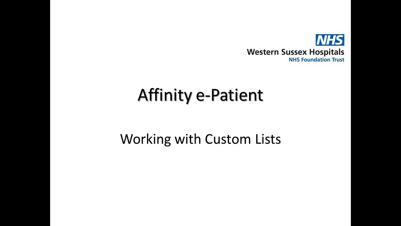 ePatient - Working with Custom Lists