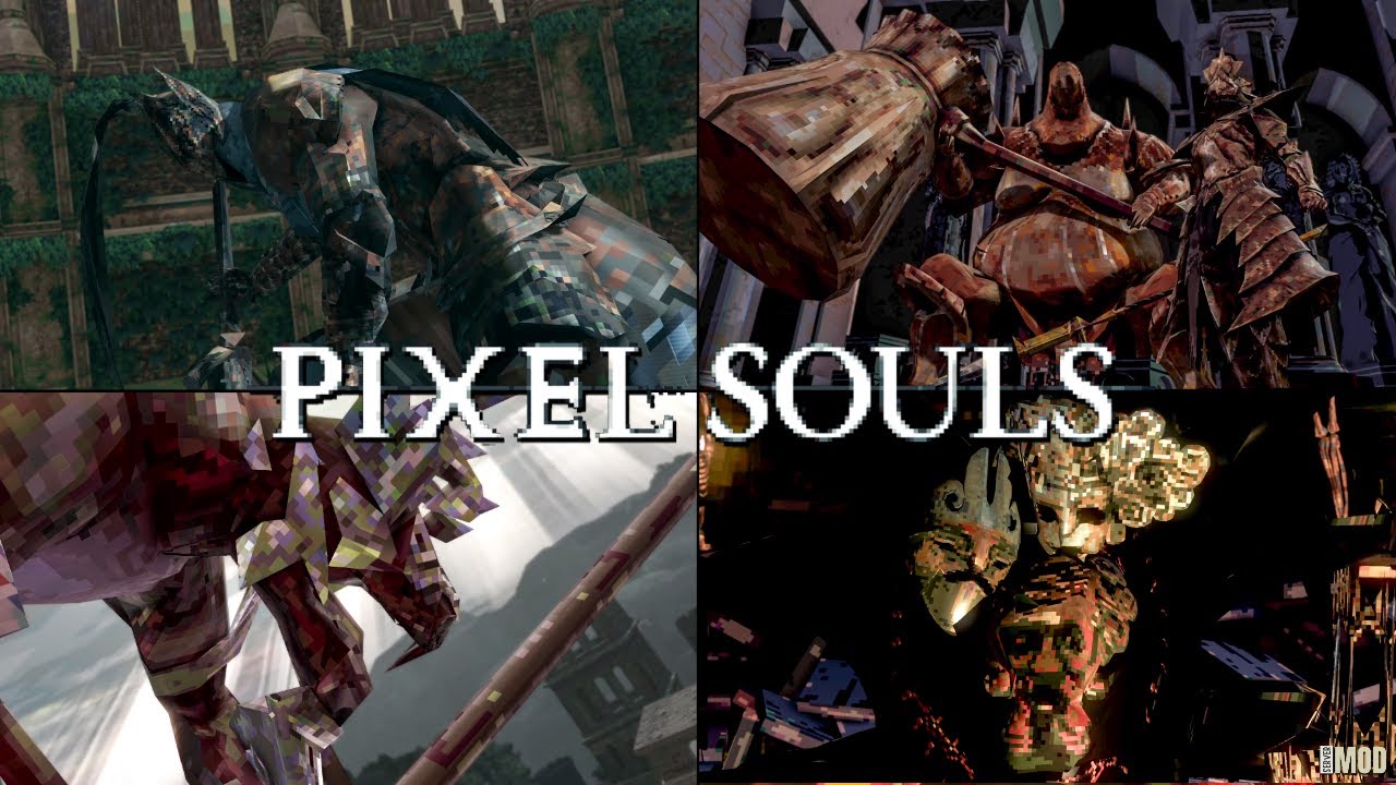 Pixel Souls Demastered ALL Bosses (with Cutscenes) | Dark Souls 1 Remastered Mod Showcase