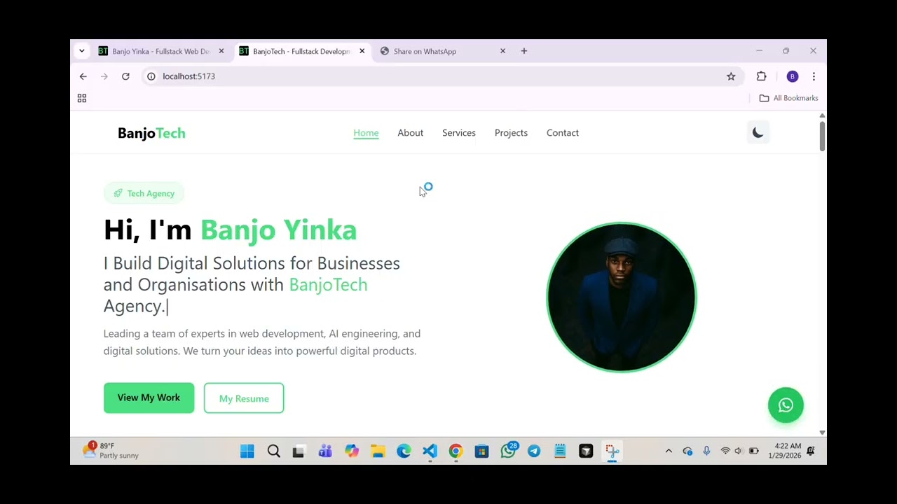 Updated my Reactjs & framer motion website portfolio.