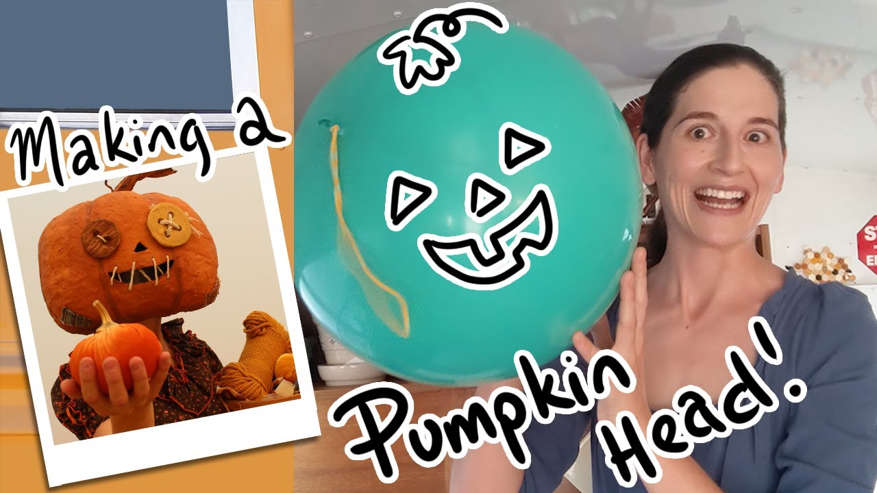 Making a GIANT Pumpkin Head! | Halloween Costume with Sewn Button Eyes, Thread and Needle Prop! 🎃🧵