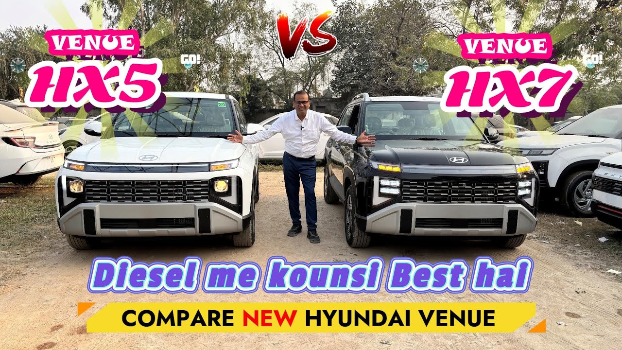 Diesel Lene Walo Ke Liye Comparison ! NEW HYUNDAI VENUE HX5 vs HX7 DIESEL MANUAL ! Best Kounsi ???