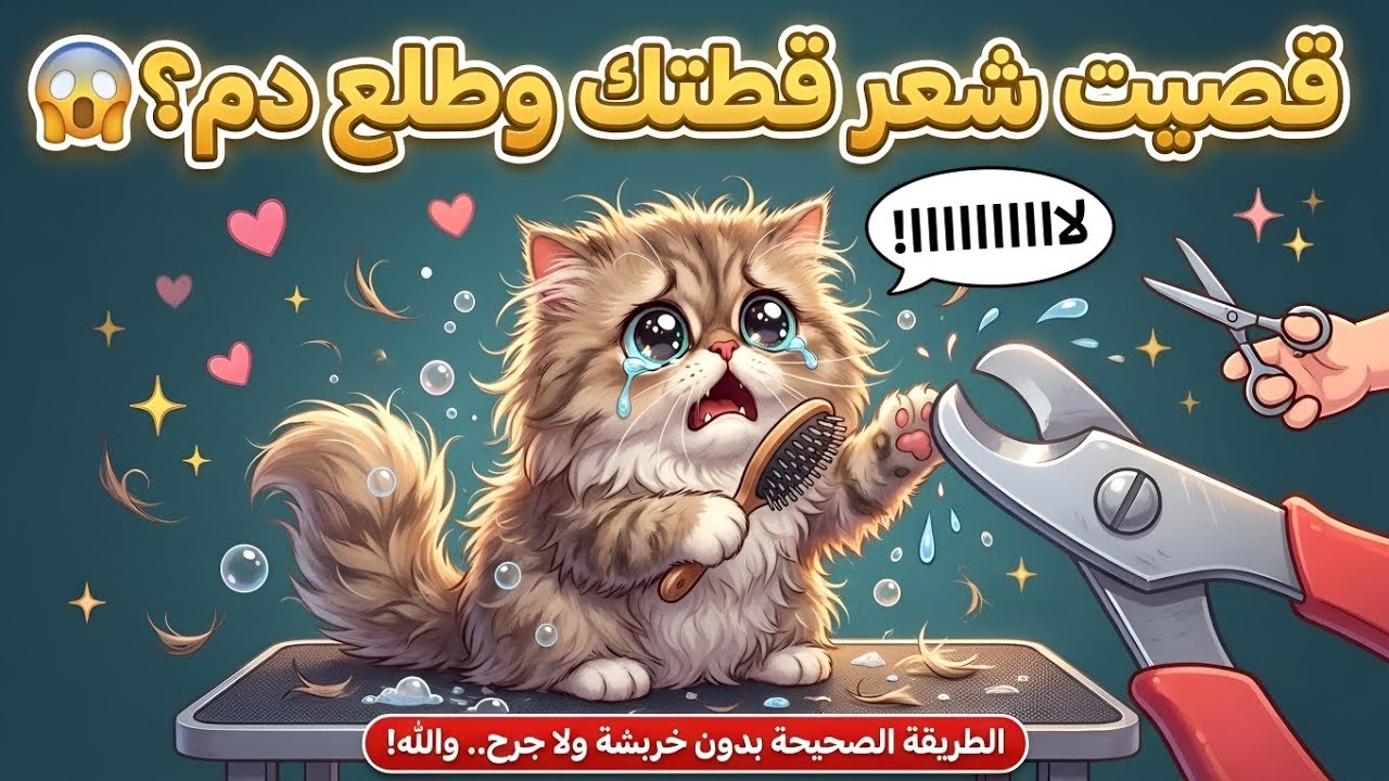 ازاي تقص شعر وأظافر قطتك في البيت بدون خربشة ولا دم (طريقة آمنة 100% ومش محتاج دكتور)