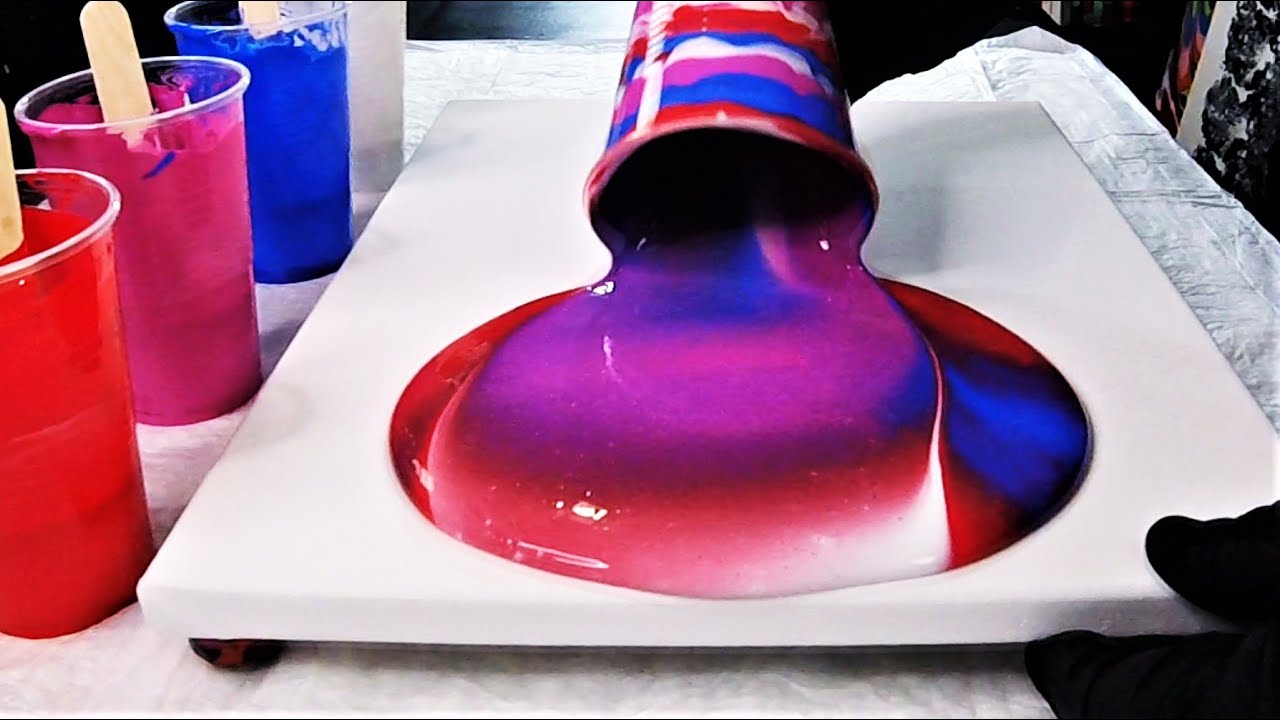 Paint Pouring Fluid Art | Flip Cup Pour Painting | Acrylic Pouring