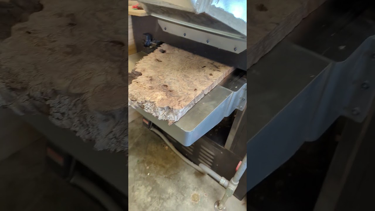 Watch The Mesmerizing Transformation As Black Walnut Burl Meets The Planer! #woodworking
