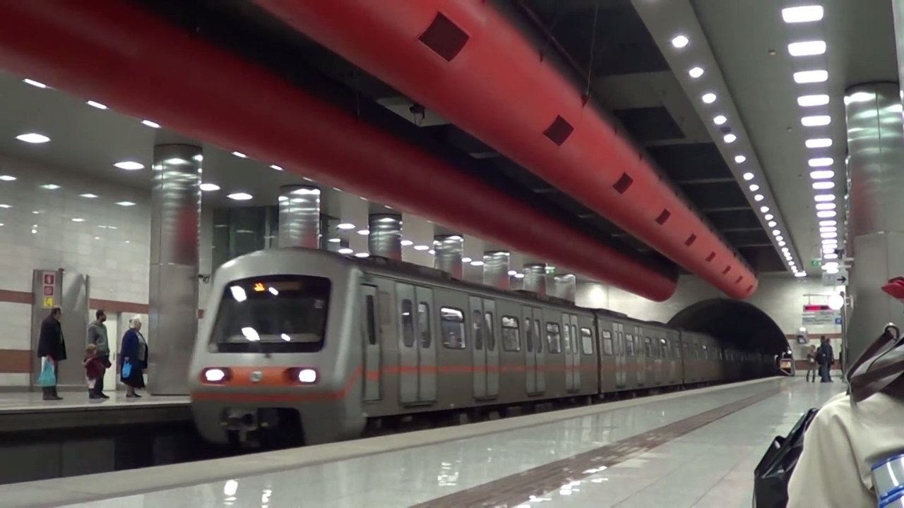 Greek railways -  At Keramikos station, line 3 of Athens Metropolitan railway