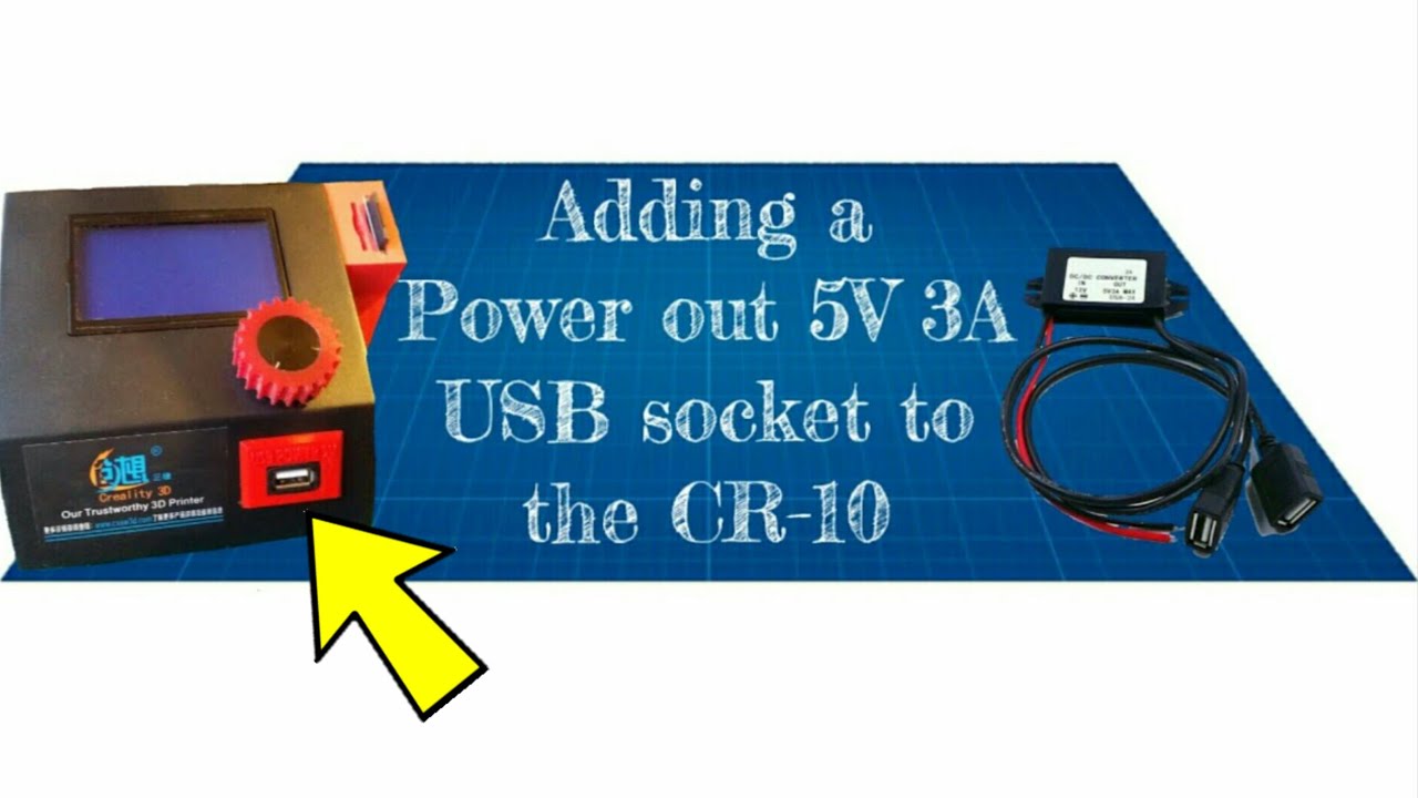 Adding USB power out on the Creality CR-10, power your Octopi or anything USB from any 3D printer.