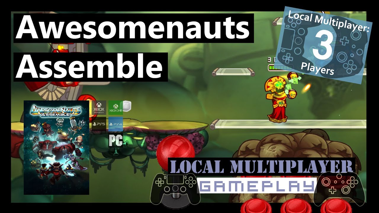 Awesomenauts Assemble [4K] 3 Player Local Multiplayer Co Op Series X - Gameplay