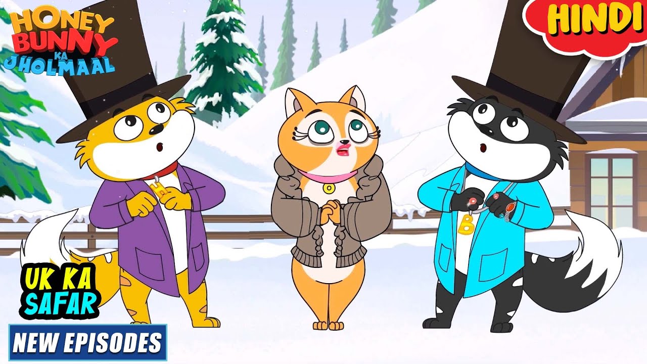 UK का सफर | Honey Bunny New Episodes In Hindi | Cartoon For Kids | YO Kids Comedy