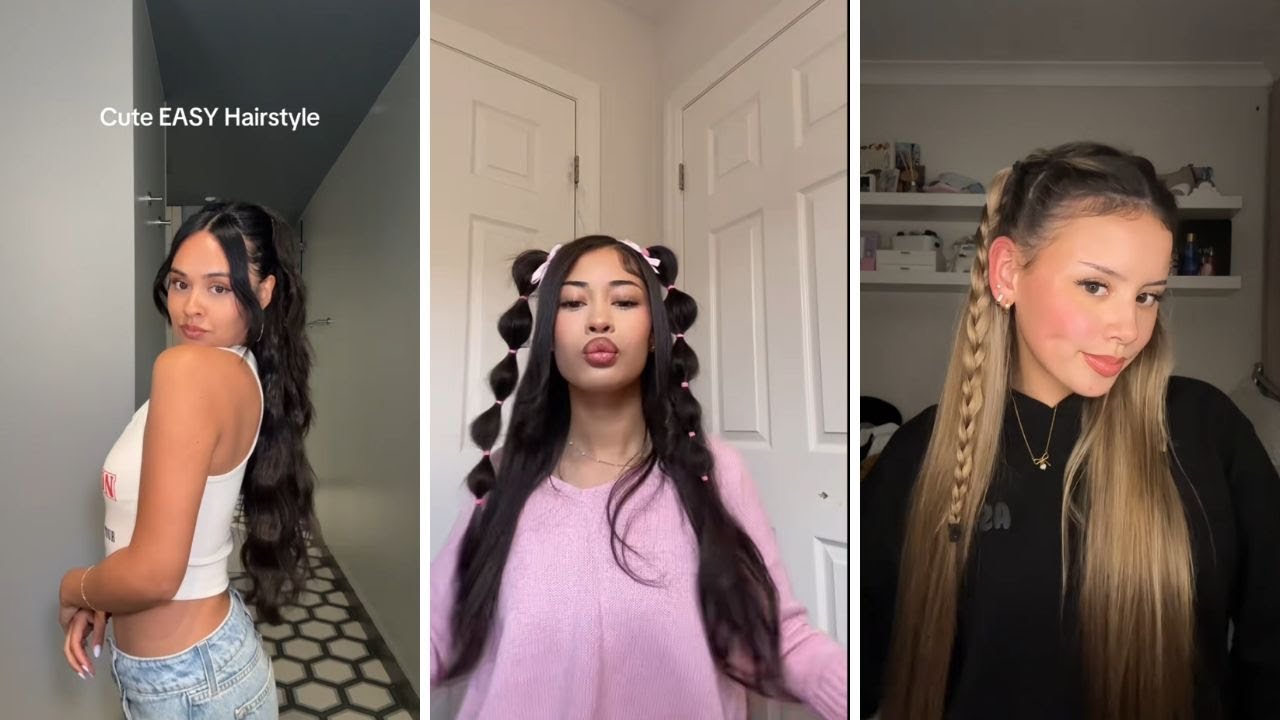 Подборка идей причесок из TikTok (54 видео)