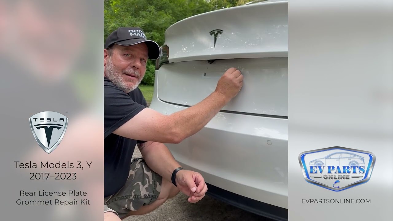 Tesla Model 3 & Model Y Rear License Plate Grommet Repair Kit from EV Parts Online!