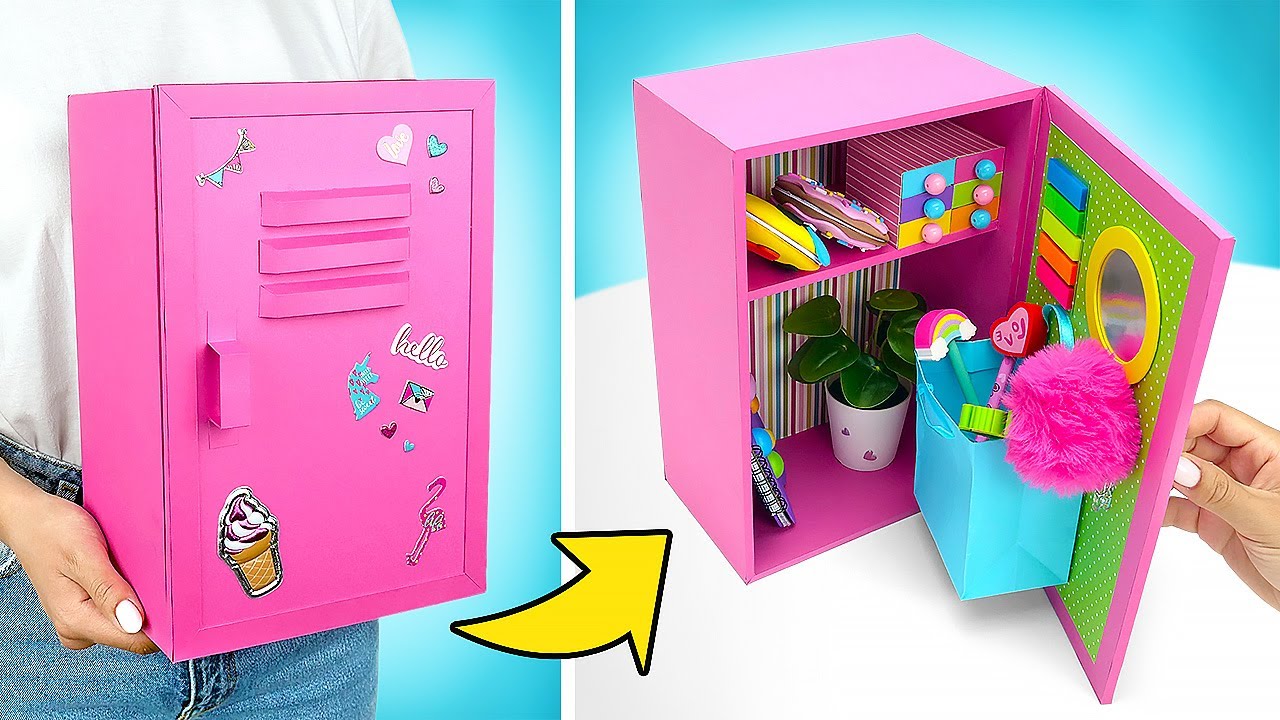 Truques DIY Incríveis para a Volta às Aulas || Um Armário Escolar