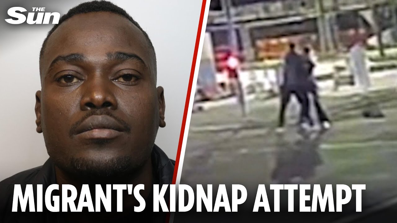 Terrifying moment illegal immigrant tries to SNATCH teenage girl off UK street at night