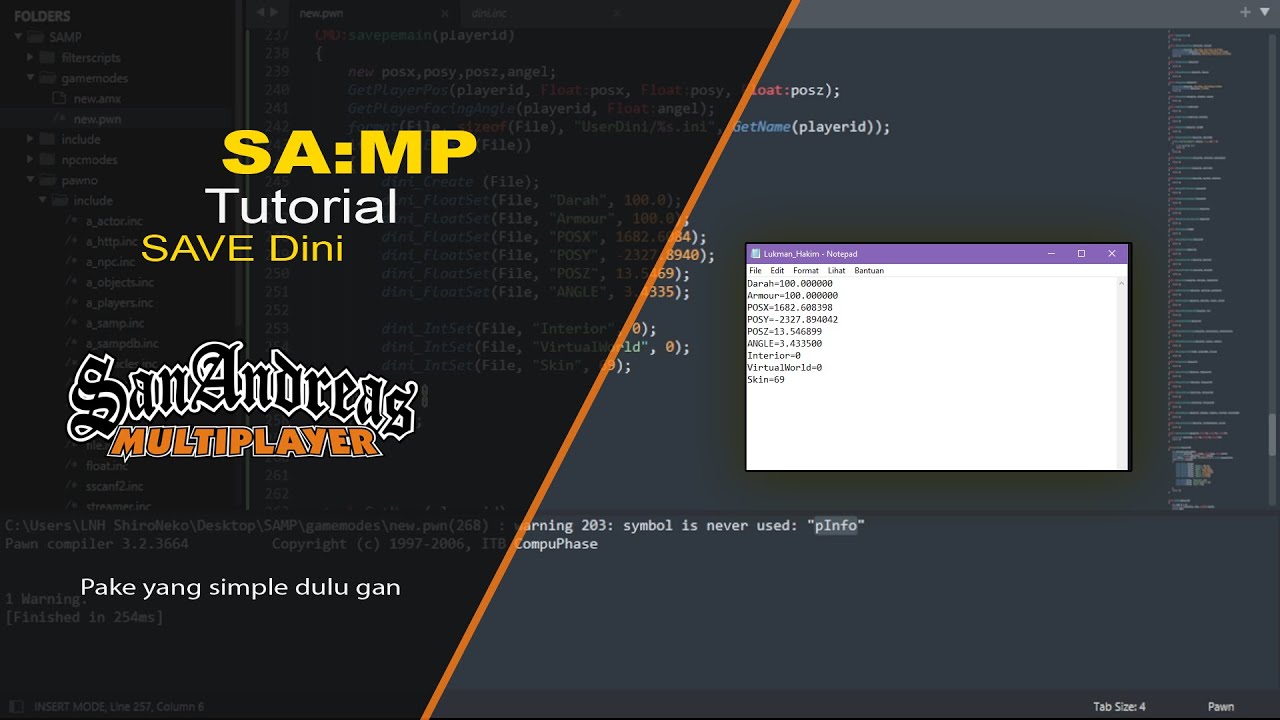 Tutorial SAMP: Save Simple menggunakan Dini