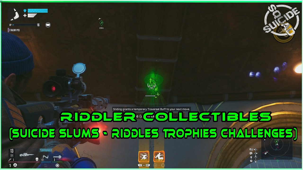 Riddler Collectibles (Suicide Slums - Riddles Trophies Challenges) Suicide Squad KTJL