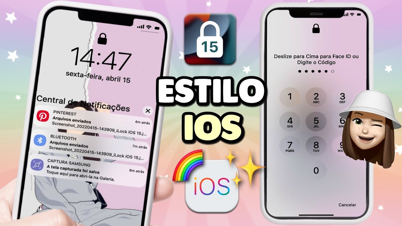 Notificações do iPhone no Android Tela de Bloqueio estilo iOS 15