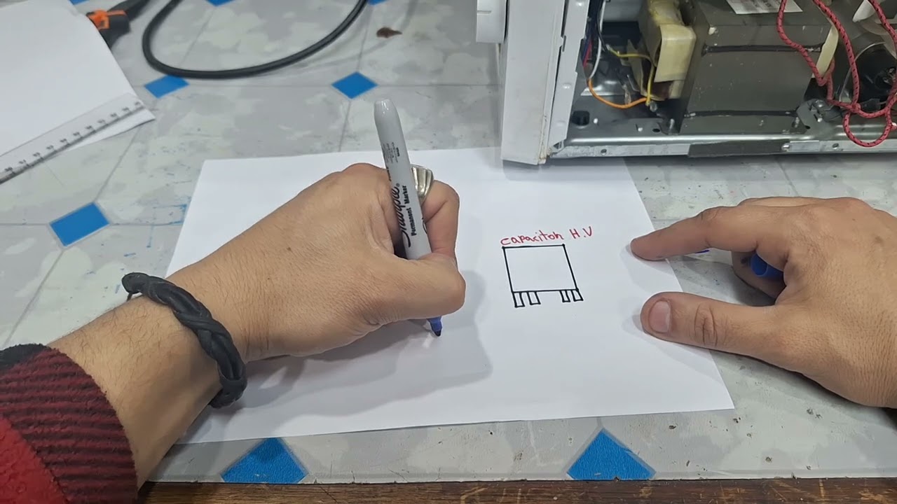 reparación de hornos de Microondas clase 5 DIAGRAMA DE FUENTE DE ALTO VOLTAJE y prueba del diodo H.V