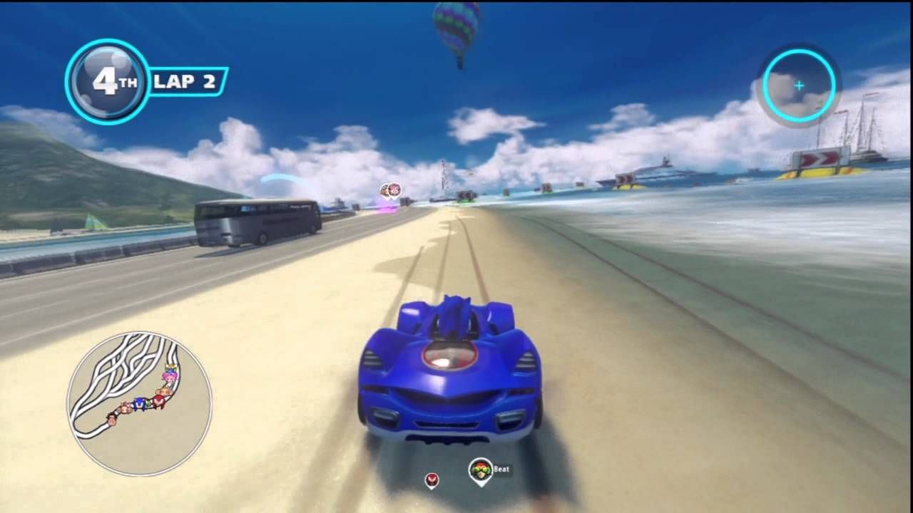 Sonic and All-Stars Racing Transformed Wii U Outrun Bay gameplay Nintendo
