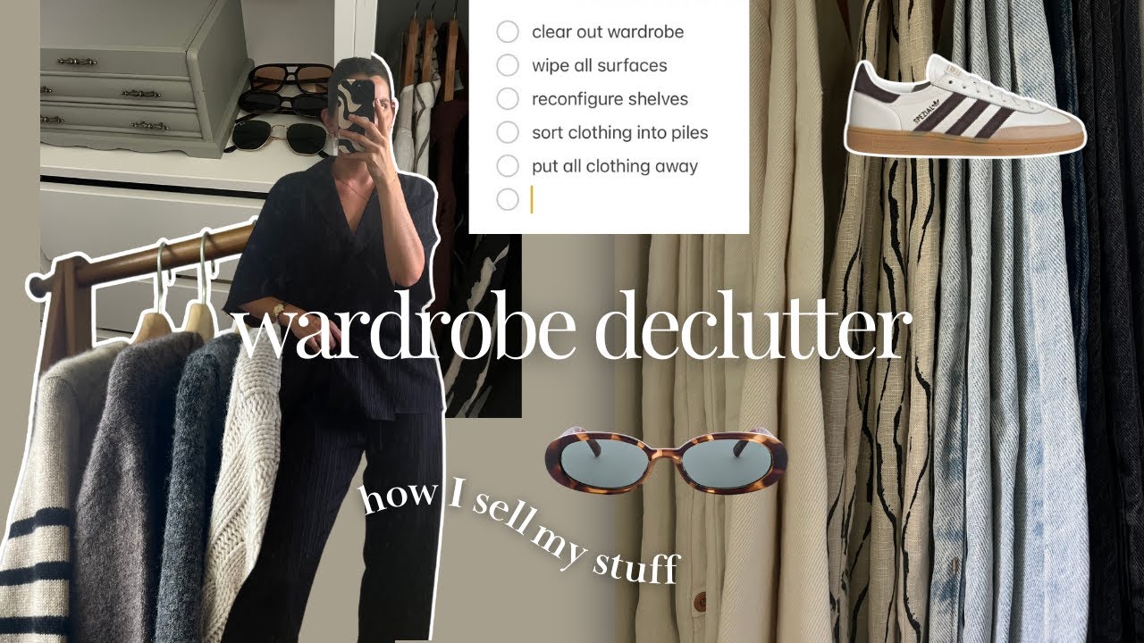 Declutter your wardrobe for 2025 in 3 easy steps 🧺🎧 and how to sell your stuff online to make back $