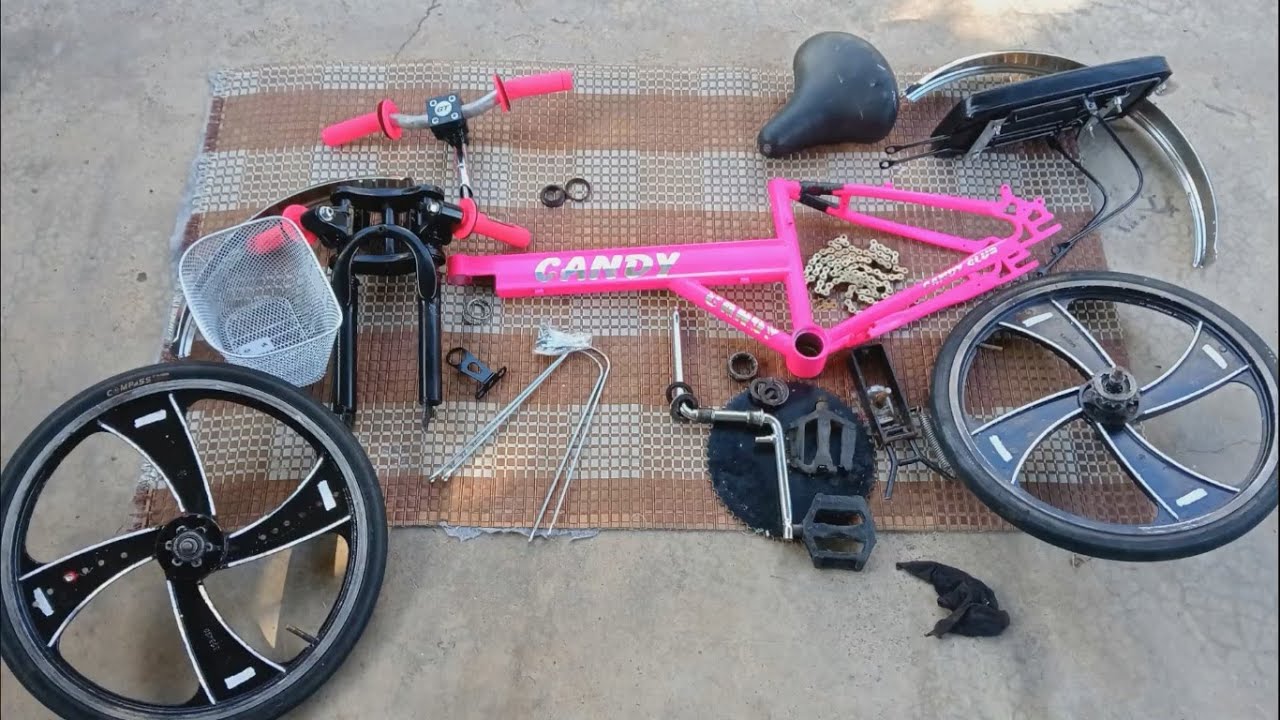 Pasang basikal lajak pink Aiman