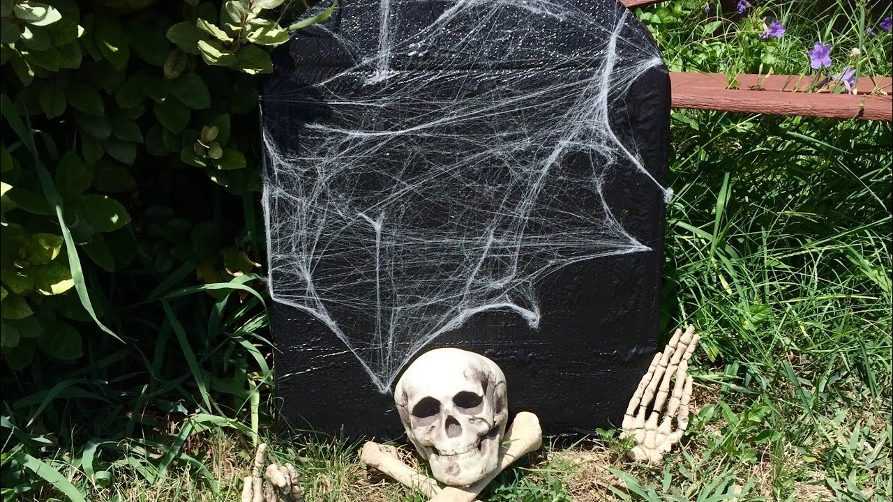 DIY Cardboard Cemetery Tombstone Tutorial