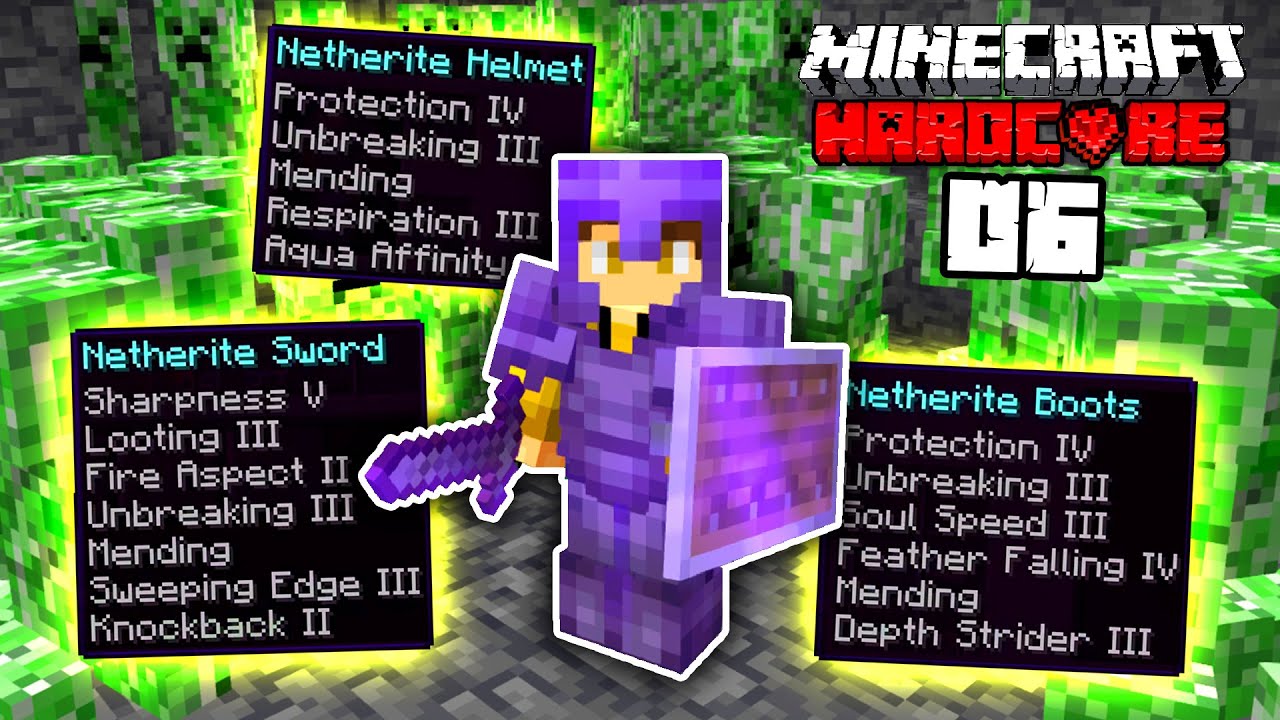 I made NETHERITE GOD ARMOR in Hardcore Minecraft... (S7E6)