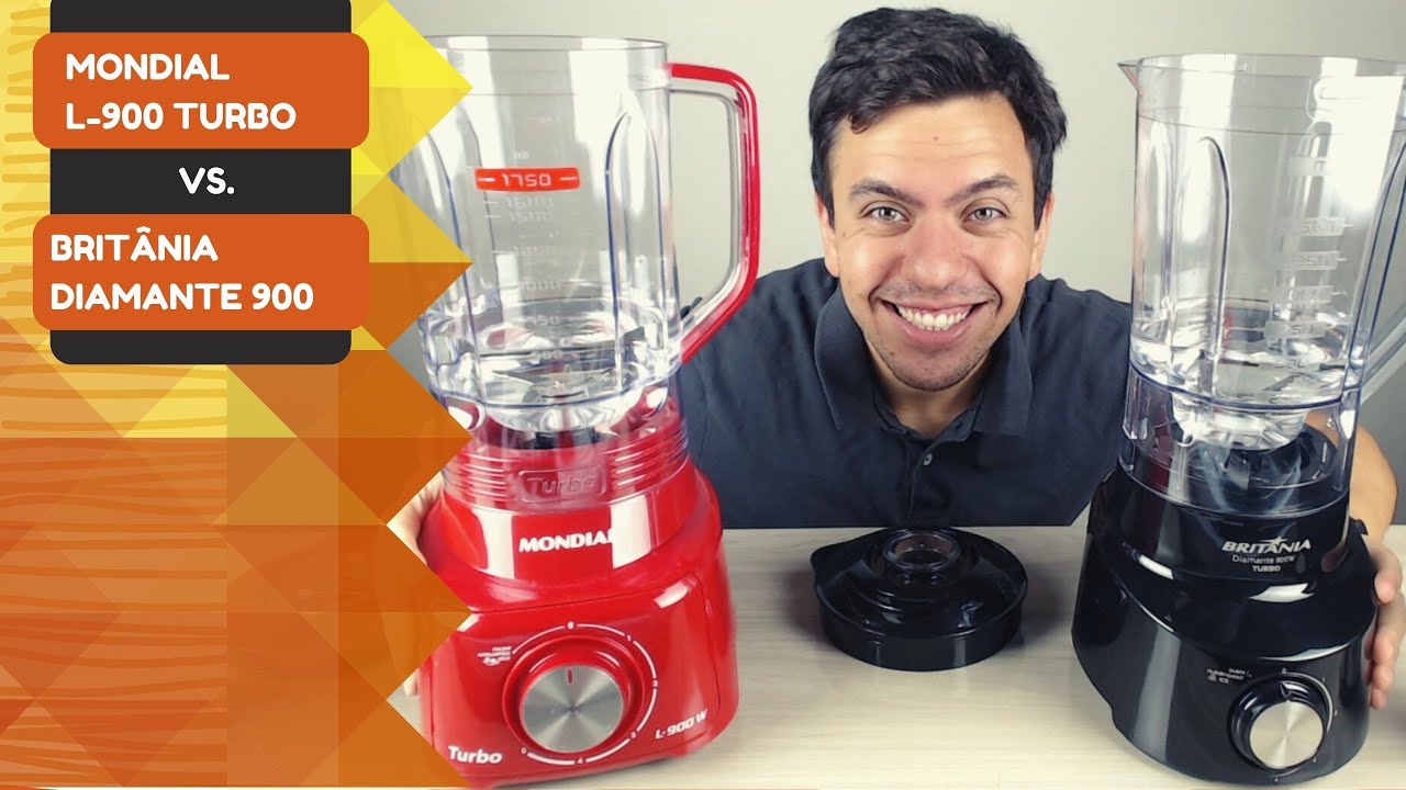 COMPARATIVO LIQUIDIFACOR MONDIAL TURBO L-900w VS. BRITANIA DIAMANTE TURBO 900w