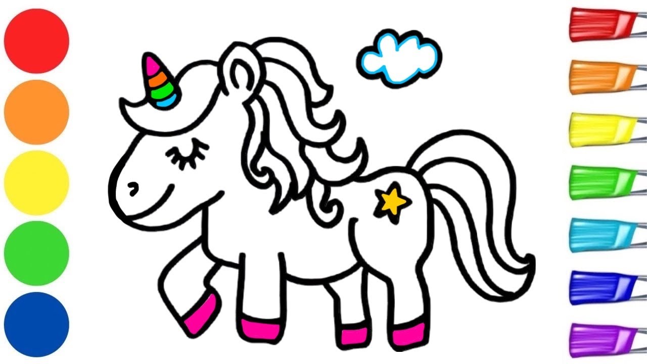 How To Draw A Unicorn 🦄🌈✨ | Cute Animals Drawing | Step by Step Art tutorial 
