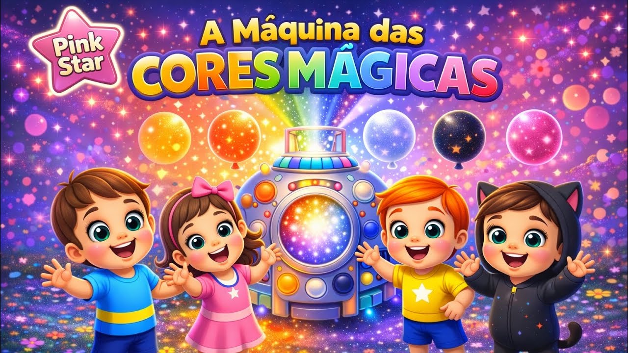 A Máquina das CORES MÁGICAS 🌈✨ | Aprendendo as Cores com a Turma Pink Star ⭐ | Música Infantil