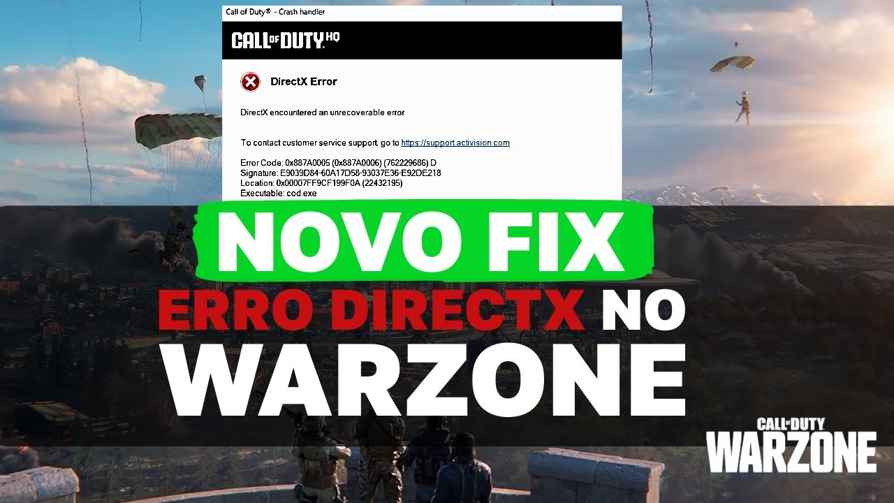 ERRO DIRECTX NO COD WARZONE VERDANSK ? CRASHANDO COM GAME SHIP ?  RESOLVER OS ERROS E CRASH DO COD