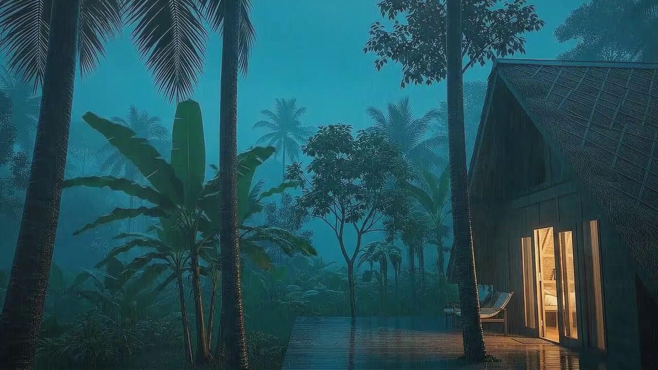 Quick Sleep with Gentle Rain and Soft Rumble at Cabin Terrace 🌧️