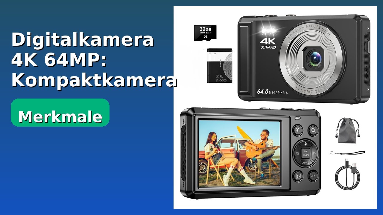 BEWERTUNG (2025): Digitalkamera 4K 64MP: Kompaktkamera 32GB. WESENTLICHE Einzelheiten