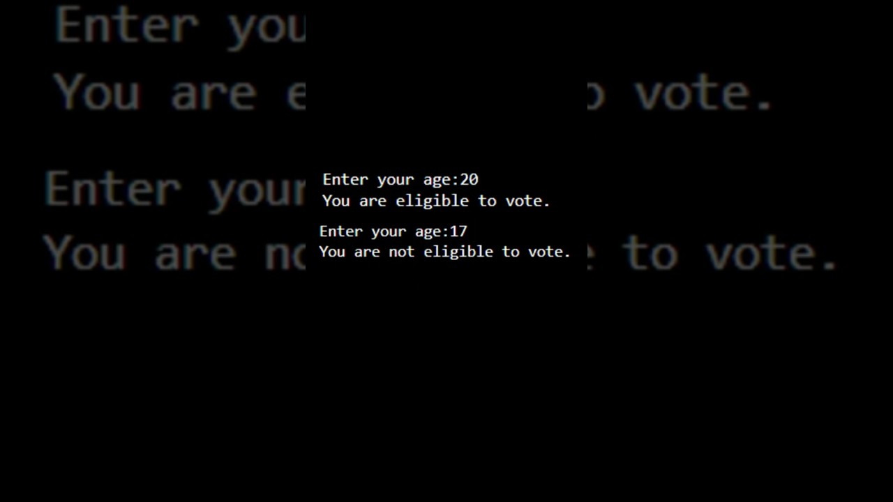 C program to check if a person is eligible to vote or not #codeworld #age #eligibility #ifcondition