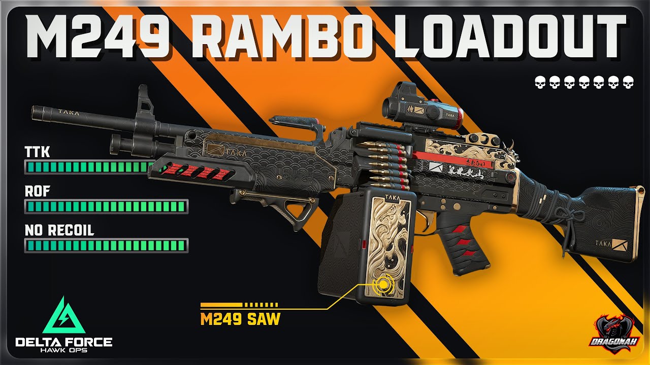 M249 META LOADOUT L&Agrave;M RAMBO OP TR&Ecirc;N CHIẾN TRƯỜNG | HƯỚNG DẪN MOD S&Uacute;NG | DELTA FORCE | DRAGONAK