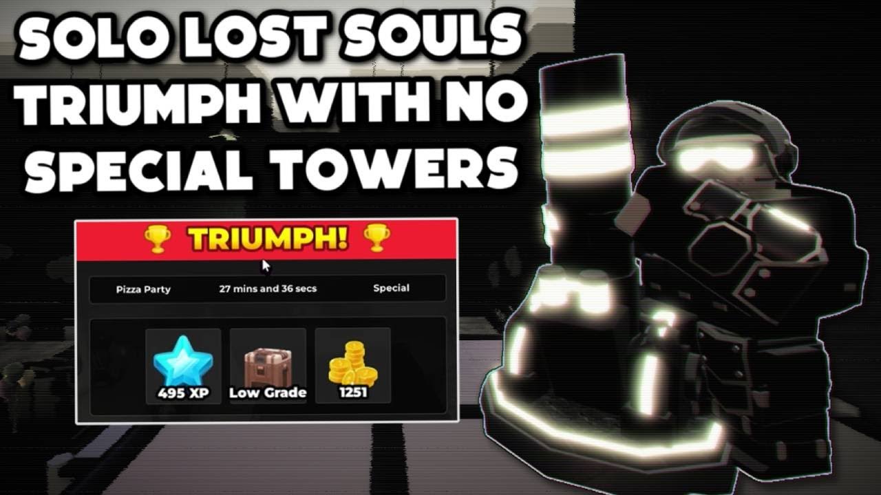 Solo Lost Souls Triumph with No Special Towers | Tower Defense Simulator