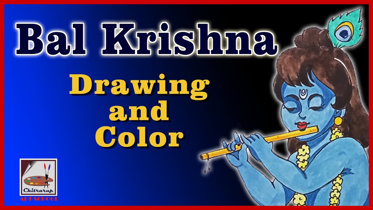 Bal Krishna Drawing | Krishna Drawing | Drawing and Colors