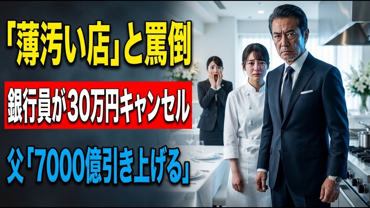 同窓会二次会予約していた片親父子家庭の私が営むレストランを当日ドタキャンし見下す旧友銀行員「30万分キャンセル」翌朝、父「7000億ライバル銀行へ」財力も権力も失った女は生涯弁済地獄