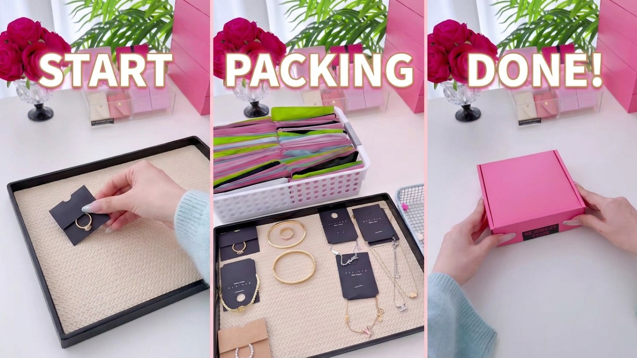 ASMR packing~ #jewelrypackaging #smallbusinessowner #unboxing #handmadejewelry #asmrpackingorders