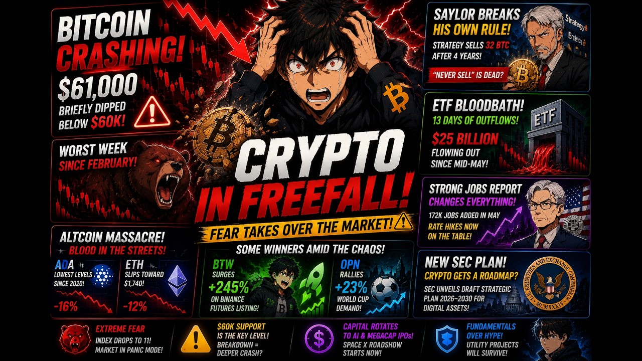 Bitcoin CRASHING?! 🚨 BTC Loses $60K, ETF Panic & Fed SHOCKS Crypto Market