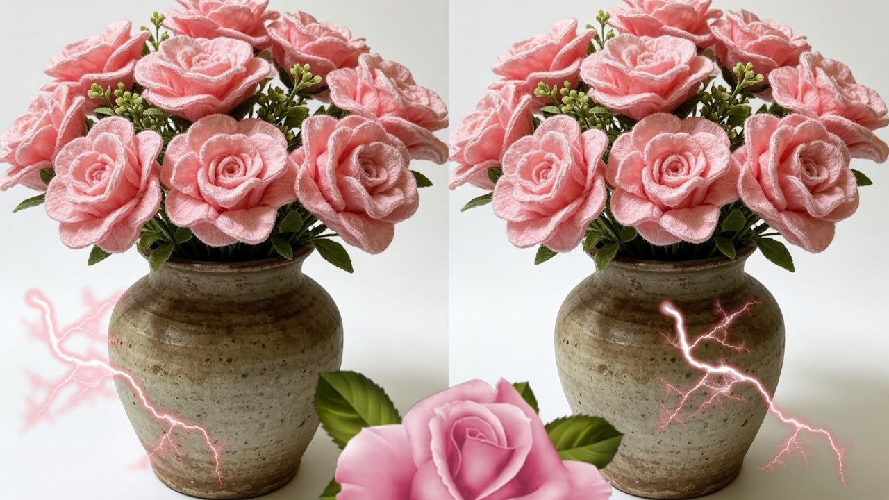 FLOR/ROSA para MAMÁ tejida a crochet PASÓ A PASÓ