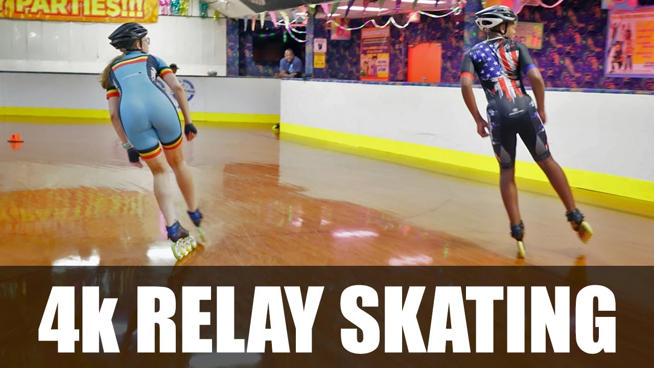 Inline Speed Skating Relays Team Practice In 4K