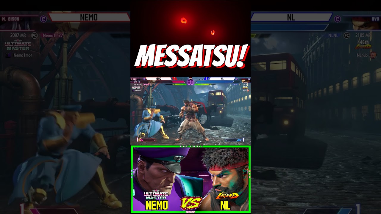 SF6 Nemo (M.Bison) VS NL (Ryu)💥Messatsu!💥スト6💥Street fighter 6💥Shorts