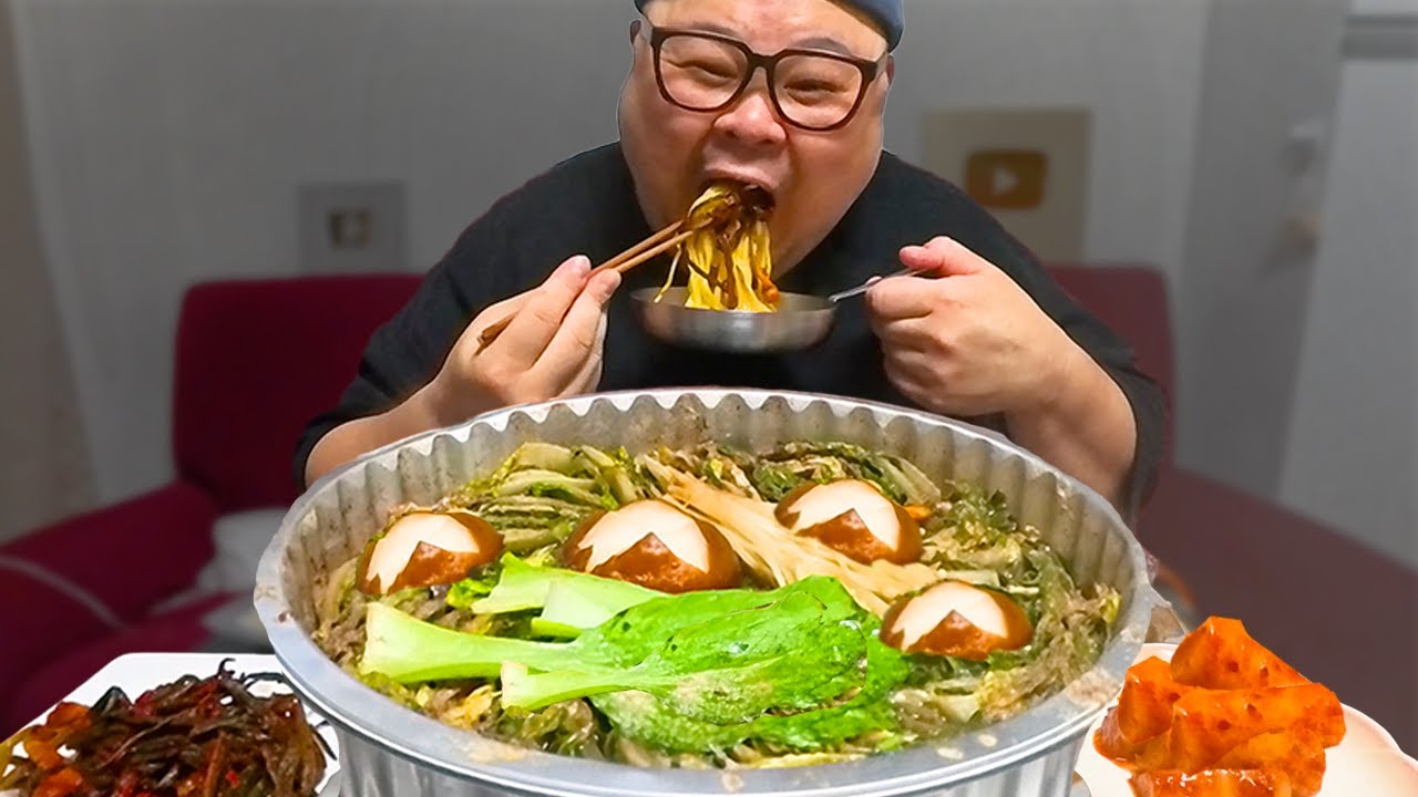 더고아재! 세상 진짜 편해서 무섭다.육수만 부으면 끝~│Mille Feuille Nabe Mukbang Eatingshow