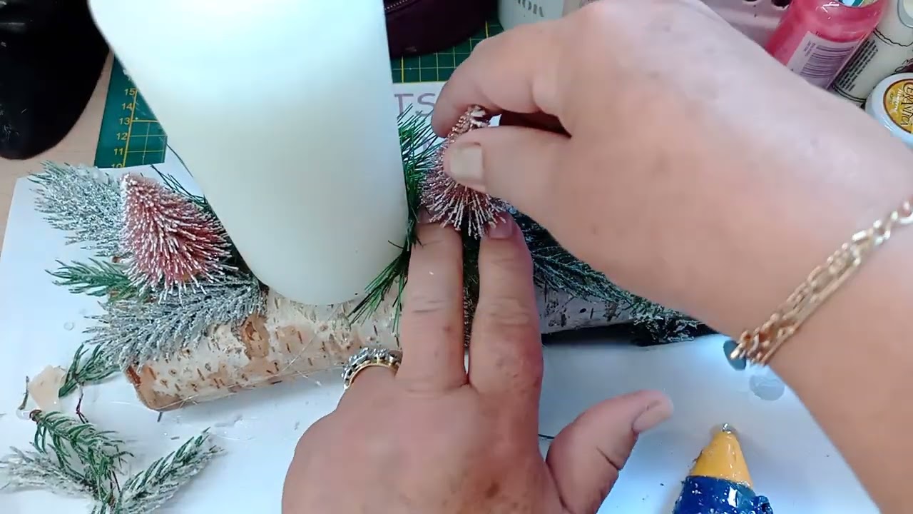 REALISATION D'UNE BUCHE DE NOEL CENTRE DE TABLE