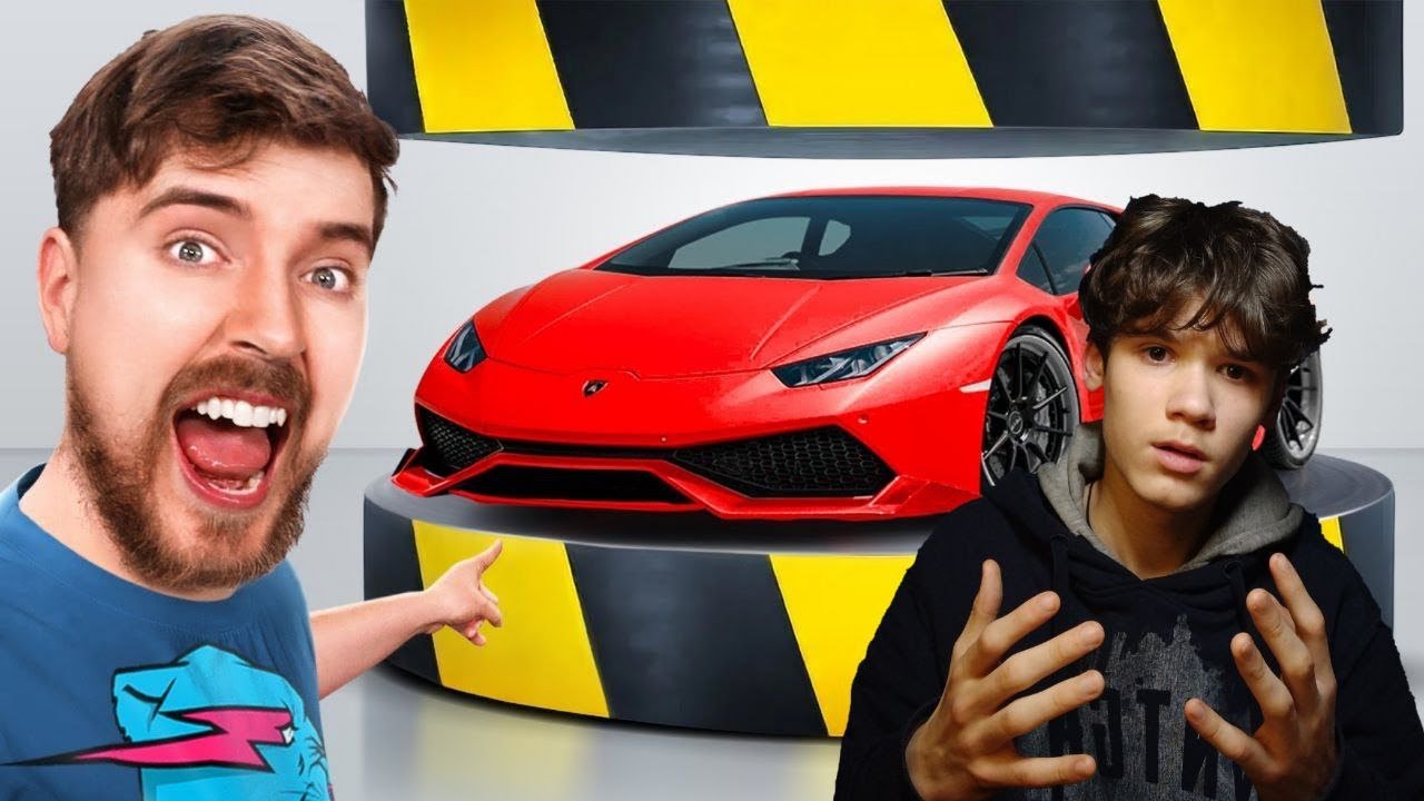 Реакция на видеоролик: "Mr Beast" - Hydraulic Press Vs Lamborghini