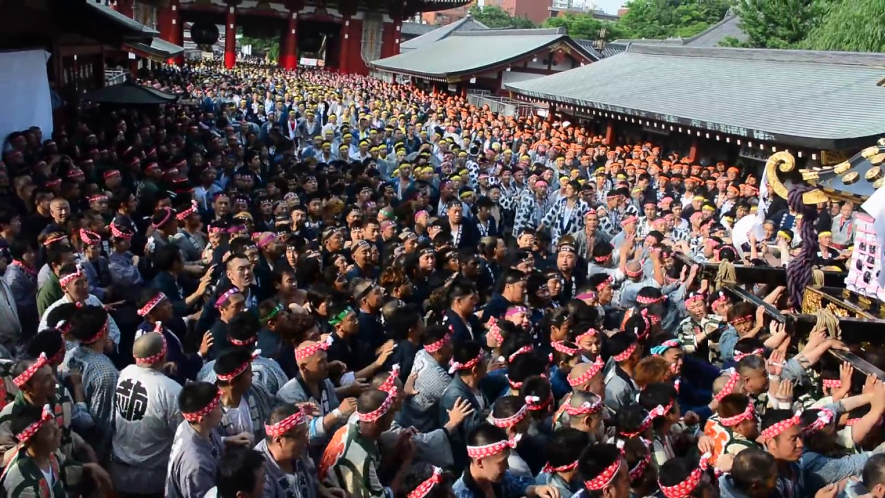 20150517三社祭宮出し一之宮　浅草寺本堂前・壮絶・驚愕・怒号