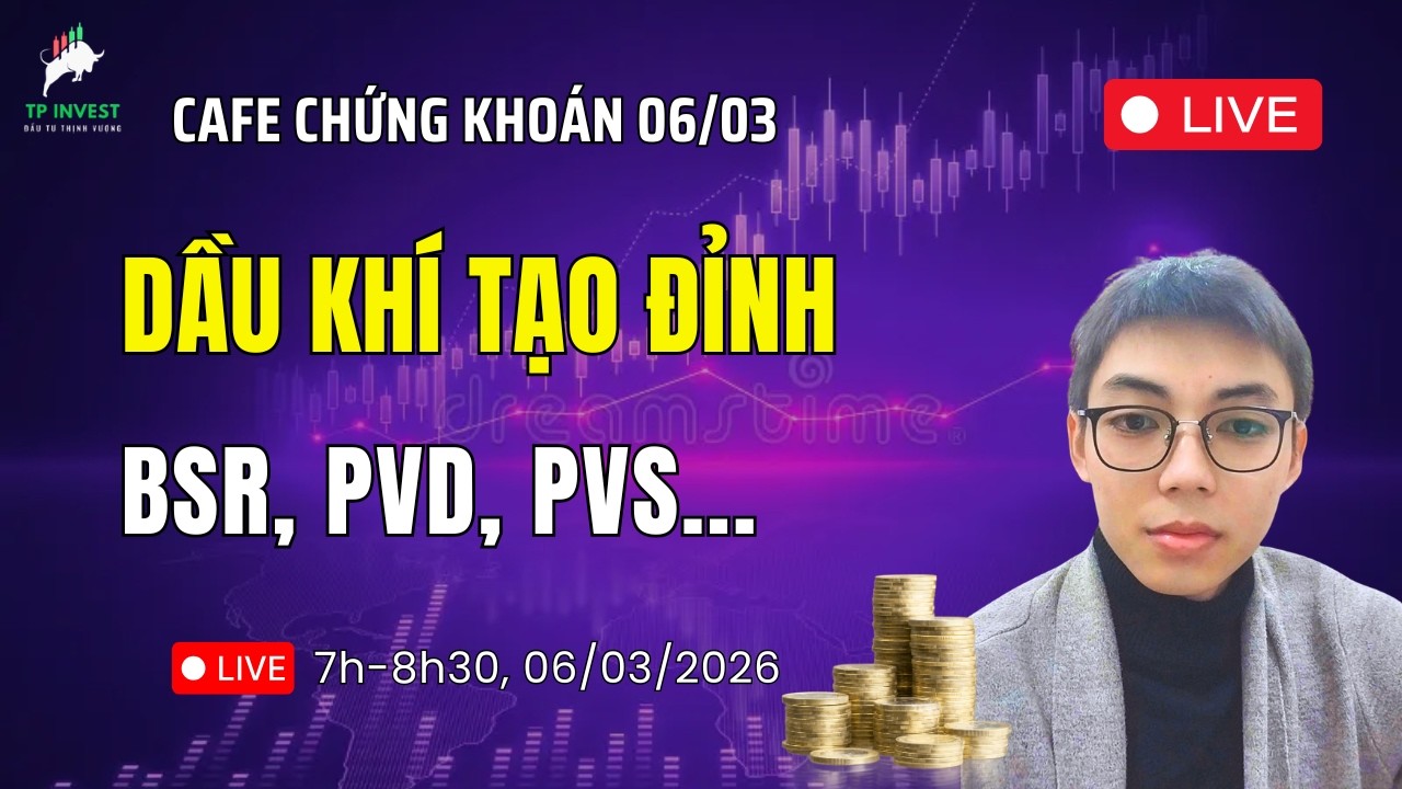 Cafe Chứng Khoán 06/03: NHÓM DẦU KHÍ TẠO ĐỈNH BSR, PVD, PVS, ...