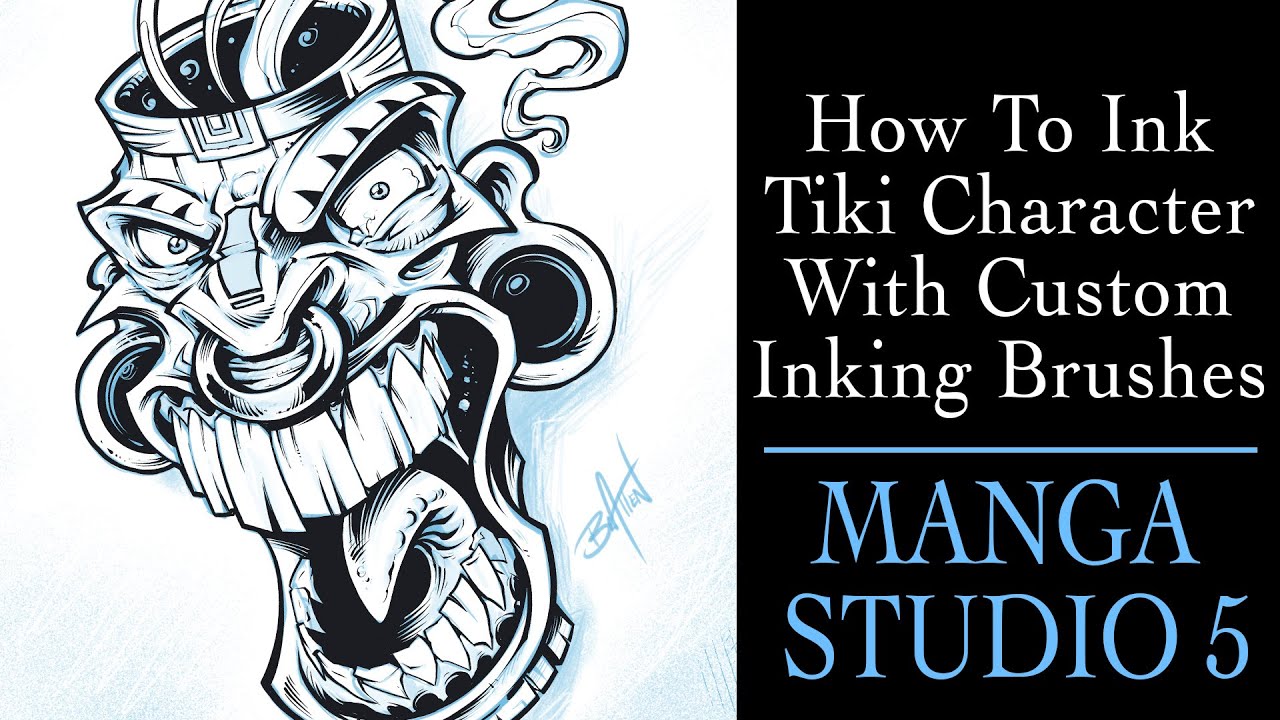 Inking Tutorial With Custom Brushes in Manga Studio 5 (with Commentary)
