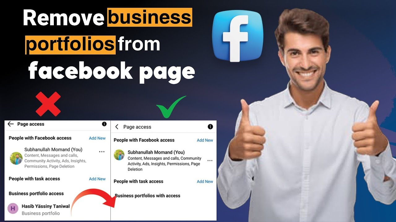 Remove business portfolio access from fb page | remove business portfolio from facebook page