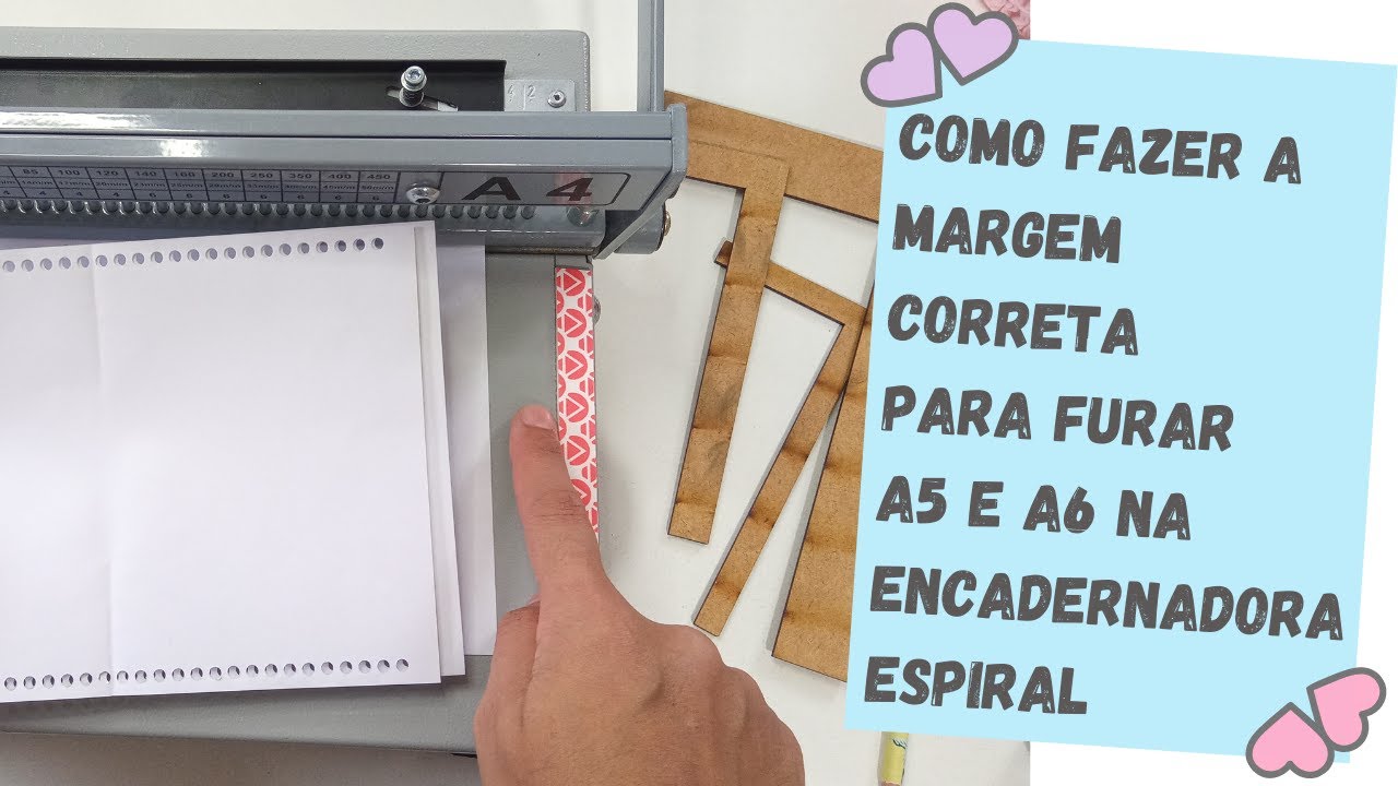 Como fazer o espaçamento da margem para furar miolo A5 e A6 com encadernadora espiral-#2