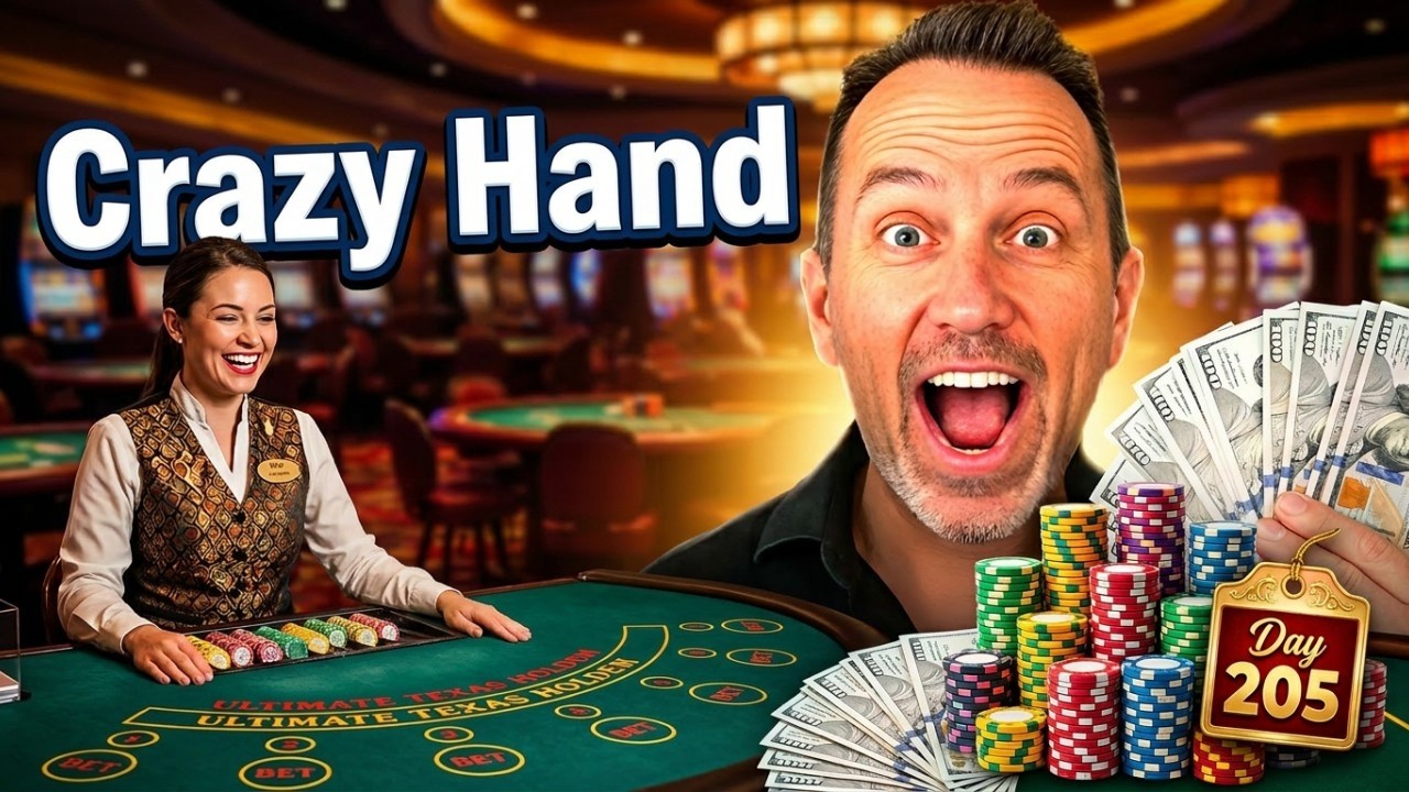 Я играю в Ultimate Texas Holdem уже 205 дней подряд, и нам только что выпала ОГРОМНАЯ комбинация?
